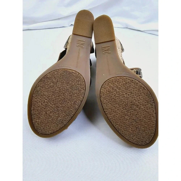 INC Size 9M Women Leopard Sequin "Dianara" Cork Wedge Cross Strap Peep Toe Heels - Picture 7 of 14